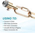 4mm Pack 3 MECCANIXITY Chain Connectors, Thick Quick Link Screw Lock Oval Clips for Chandelier Pendant Lights, Light