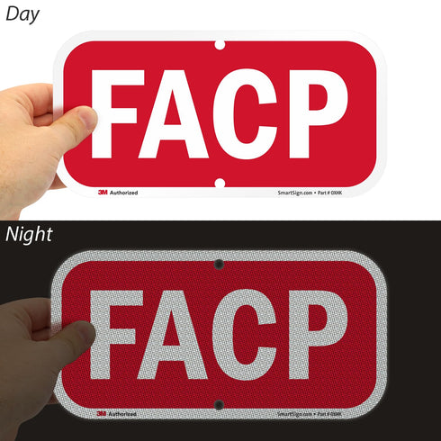 SmartSign FACP Sign (Fire Alarm Control Panel) 6" x 12" Reflective Aluminum, Made in USA