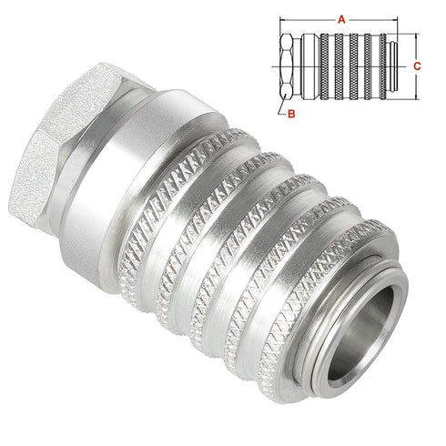 PD222 Test Port Quick Couplings: Push to Connect, 1/8" Body Size, 1/8"-27 NPTF Thread Size