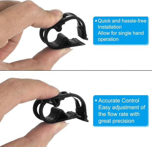 PATIKIL 12Pcs Plastic Tube Tubing Clamps, Adjustable 1/4" - 1/2" Tube OD Hose Clamp Clip for Laboratory