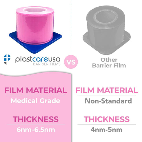 4"x6" (1 1200 Pink Barrier Film Roll - Protective Dental Barrier Film for Dental, Medical, Tattoo - Perforated Adhesive