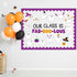 Halloween Bulletin Board Decoration Set, Cute Ghost Paper Cutouts and Blackboard Border for Classroom Chalkboard Decor