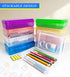 Double Layer Large Capacity Pencil Box, Plastic Translucent Hard Pencil Case with Snap-Tight Lid for School Supplies