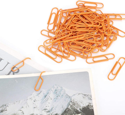 Paper Clips 180pcs, Orange 2.9x0.8cm Paper Clips Bookmarks Cute Paper Clips Small Paperclips for Office School Paper Files Organizing