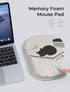 ORIENWEEDA 65% Ergonomic Mouse Pad with Cute Black Cat Design, for Carpal Tunnel Pain Relief, Usable Mouse Area, Memory