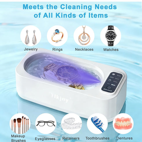 ylkjny 55KHz 400ml 4 Ultrasonic Jewelry Cleaner, Ultrasonic Cleaner with Cleaning Modes & LED Light, Ideal for Jewelry