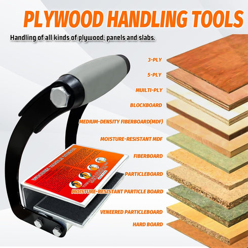 Mental Panel Carrier Lifting Tool, Plywood and Drywall Carrier with 0-1 Inch Grip Range, 2 Pack