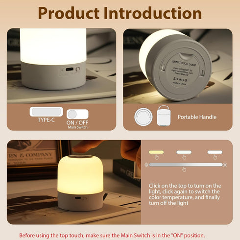 Light,3 Dimmable Portable Baby Night Colours Egg Light for Nursery,Rechargeable Night Light for Kids,Small Cordless