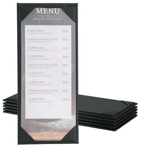 6 Pack 1 View Menu Holder Menu Covers 4.25" x 11" |
