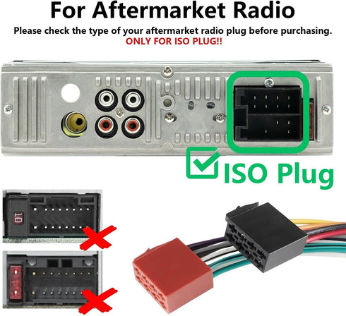 2006-2011, 1996-2001 Plug16 RED WOLF ISO Car Radio Stereo Wire Harness Adapter Compatible with Honda Civic CRV Acura