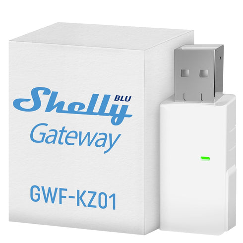 Shelly BLU Gateway, Bluetooth WiFi USB-A Dongle for Home Automation, Compatible with Alexa & Google Home, WiFi Range