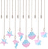 GLOBLELAND 8 Pcs Marine Organism Ceiling Fan Pull Chain Iron Resin Ceiling