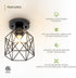 5.7" E26 120V 2 Pack ASD Black Semi Flush Mount Ceiling Light Fixture - ETL Modern Light Fixtures Ceiling Mount, Semi