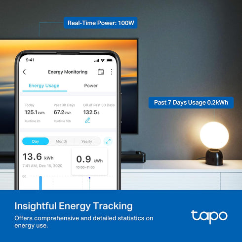 TP-Link Tapo Wi-Fi Smart Plug, , Compatible with Alexa & Google Home & Samsung SmartThings, Timer, 15A/1800W Max, ETL Certified, 2.4G Wi-Fi Only, Tapo P115(2-Pack)