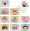 The Best Card Company 10 Assorted Thank You Note Cards Bulk Box Set - 4 x 5.12 Inch with Envelopes (10 Designs)