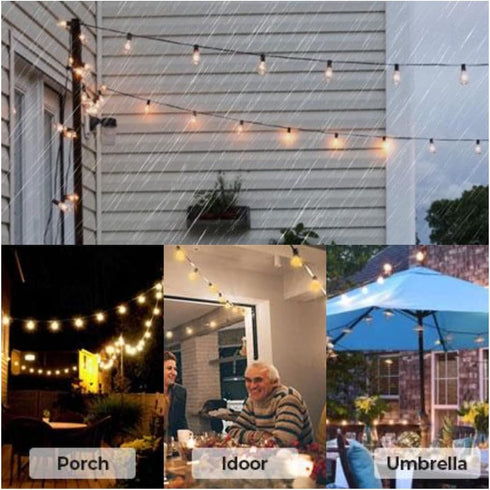 25FT 13 G40 Bulb(1 Dimmable 2700K Zuske Outdoor String Lights, Patio Lights with Shatterproof Globe Spare), Waterproof