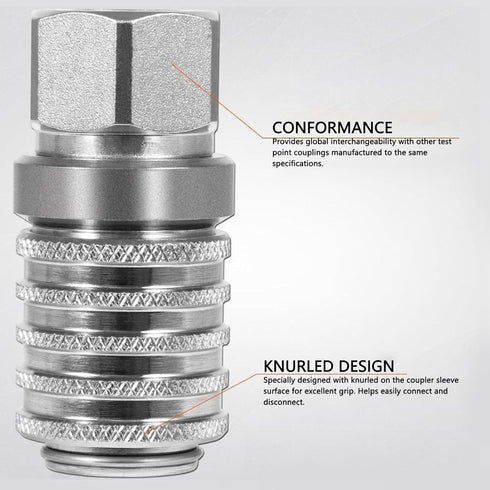 YDuupxe PD242 Compucheck Fitting Series PD Steel Test Port Connector Diagnostic Equipment Quick Connect Coupler