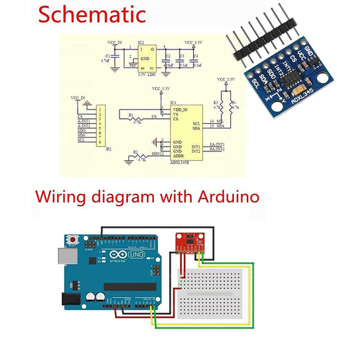 10 Pcs GY-291 ADXL345 3-Axis Digital Acceleration Module for Arduino, IIC/SPI Transmission