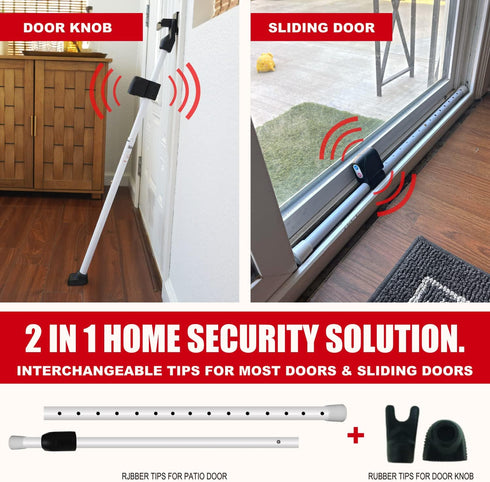 (120 Jammer Securityman Door Security Bar with Alarm | Sliding Door Security | Door Stopper dB Extra Loud Alarm) Enjoy