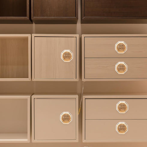Crystal Dresser Knob and Cabinet Pull Handle, Glass Drawer Knob with Random Color, Suitable for Drawers, Cupboards