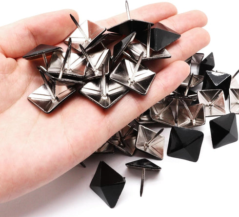Black Upholstery Tacks 19mmx20mm Square Head Bubble Nails, Decorative Square Nails for House Building Kitchen, 50 Pcs