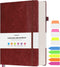 Large A5 Lined Journal Notebook, 312 Numbered Pages, Burgundy, 100gsm No Bleed Paper, College Ruled for School Office