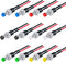 Twidec 12PCS Momentary Push Button Switch, 2 Pins ON/Off SPST with Pre-soldered Wires, 6 Colors