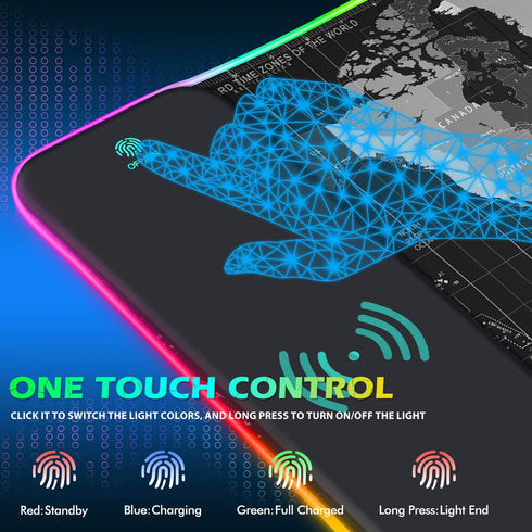 ToLuLu 5/7.5/10/15W 10 800x300x4MM RGB Gaming Wireless Charging Mouse Pad, Light Modes LED Mouse Pad Computer Keyboard