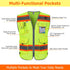 TCCFCCT Reflective Safety Vest for Men Women, 9 Pockets High Visibility Vest, Fluorescent Orange, XX-Large