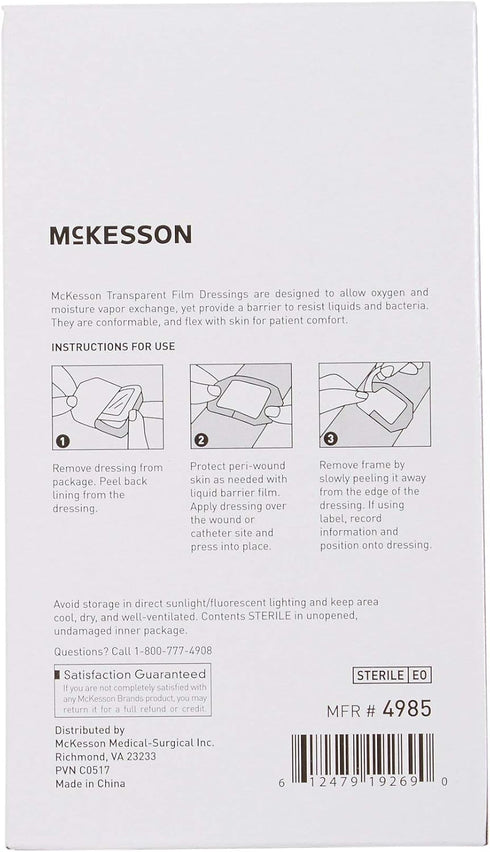 2 3/8 2 3/4 100 Count, 1 Pack McKesson Transparent Film Dressing, Sterile, Frame Delivery, in x