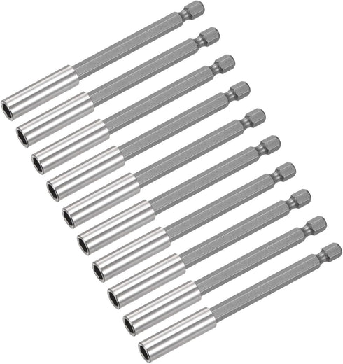 uxcell 10pcs 1/4 Inch Hex Shank by 4 Inch Magnetic Bit Holder Extension, Quick Release for Screwdriver Drill