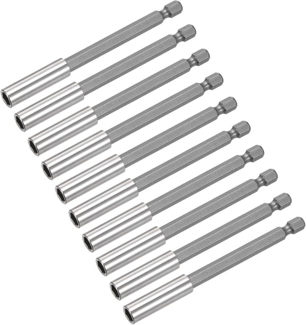 uxcell 10pcs 1/4 Inch Hex Shank by 4 Inch Magnetic Bit Holder Extension, Quick Release for Screwdriver Drill