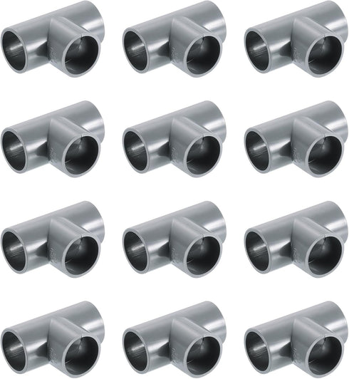 uxcell 3/4" PVC Tee, 12 Pcs 3 Way Elbow Connector Furniture Grade