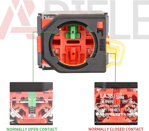 APIELE 22mm Key Switch, 440V 10A, 2NO Maintained (3 Position, Latching)