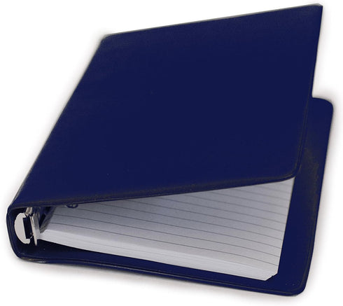 HNR Blue Loose-Leaf Memo Book, 6 3/4 x 3 3/4", 6-Ring Binder, 80 Pages + Free Refill 80 Pages by HNR essentials