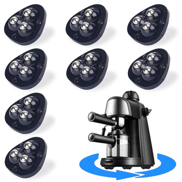 8Pcs Mini Caster Wheels for Small Kitchen Appliances, 360° Rotation Self Adhesive Caster Wheels, Stainless Steel Rollers