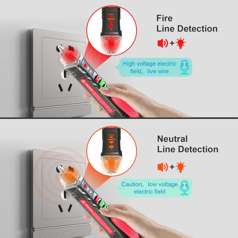 Voice Broadcast Voltage Tester, Non Contact Tester for 12V-1000V/48V-1000V, Efficient Live Wire Finder with LED