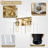 Bathroom,2-Light Gold Vanity Lights for Bathroom Light Fixtures,Brushed Brass Gold Wall Sconce Lighting,Modern Wall