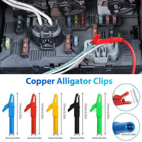 Linkstyle 25PCS Back Probe Kit, Multimeter Back Probes Pin 4mm Banana Plug to Alligator Clip