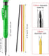 Hiboom 3 Pack Solid Carpenter Pencil with 21 Refill, Long Nosed Mechanical Pencil Marker with Built-in Sharpener,