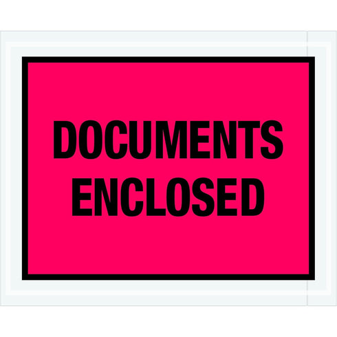 Tape Logic "Documents Enclosed" Envelopes, 4 1/2" x 5 1/2", Red (Pack of 1000)