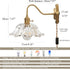 YJQHXY E26 Vintage Plug-in Wall Sconce with Switch, Clear Snowflake Glass Shade, Brass Fixture, Socket with Dual