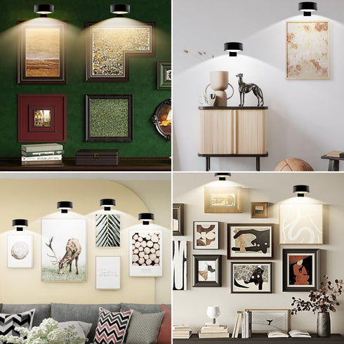 Arixinks 3PACK 3 Dimmable, Picture Light Battery Operated with Remote, Painting Light for Wall Art with Lighting Colors