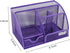 EasyPAG Mesh Office Desktop Organizer with Drawer, Metal Stationary Desk Caddy, 6 Compartments, Purple