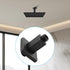 Straight Shower Arm with Flange Ceiling Mount for Fixed Shower Head, 3 Inch Rainfall Extension, Matte Black