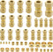 46pcs Brass Compression Tube Pipe Fittings Assortment Kit, 1/8" to 1/2" OD Compression Union Connector & Sleeves