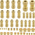 46pcs Brass Compression Tube Pipe Fittings Assortment Kit, 1/8" to 1/2" OD Compression Union Connector & Sleeves