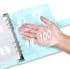 MUQING 100 Envelope Challenge Binder, Money Saving Envelopes for Cash Challenge, Saving $5050 Budget Planner Book, 25 Sheets Silkscreen to Digital 100 (Blue) by MUQING