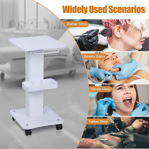 cdar Tray,3-Tier 4 70cm 35x38cm Salon Salon Rolling Cart Beauty Trolley with Silent Wheels & Brakes - ABS Beauty