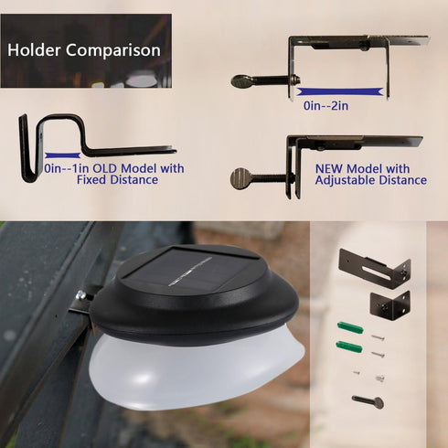 Solar Gutter Lights Outdoor, 9 LED, Super Bright, Waterproof Security Lights for Garden, Wall, Yard, Deck